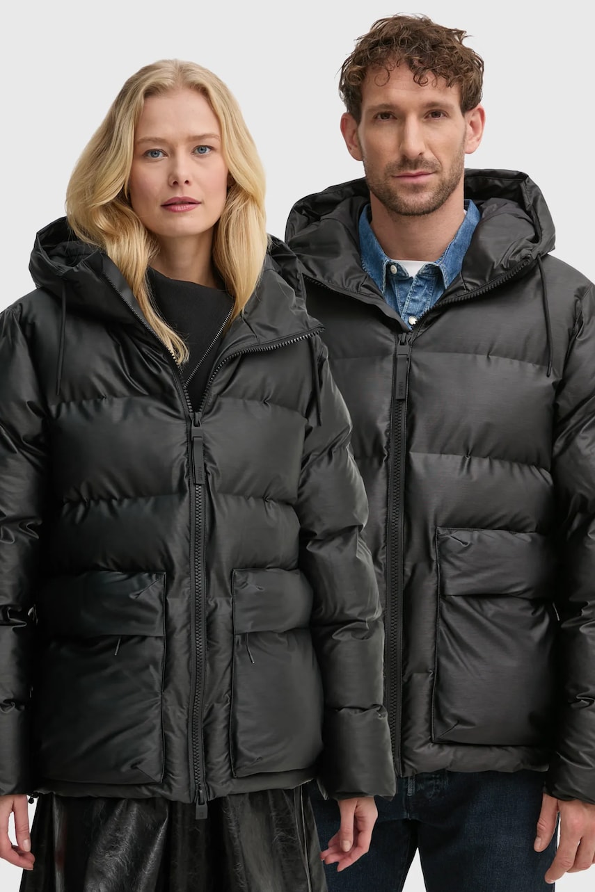 Rains geacă Alta Puffer Cargo Jacket W3T3 culoarea negru, de iarnă, 15350-84 Rains geacă Alta Puffer Cargo Jacket W3T3 culoarea negru, de iarnă, 15350-84