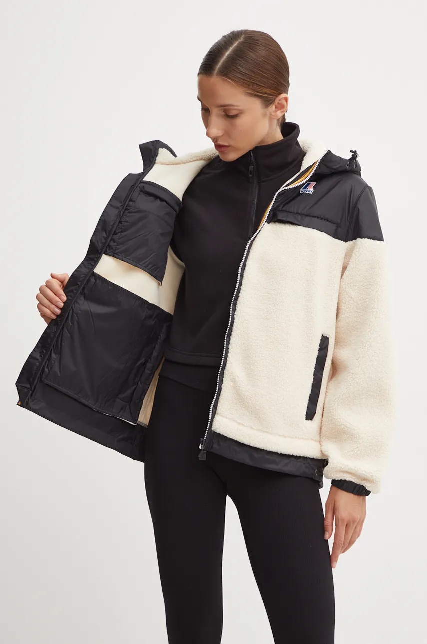 Μπουφάν K-Way χρώμα: μπεζ, K71341W φωτογραφία