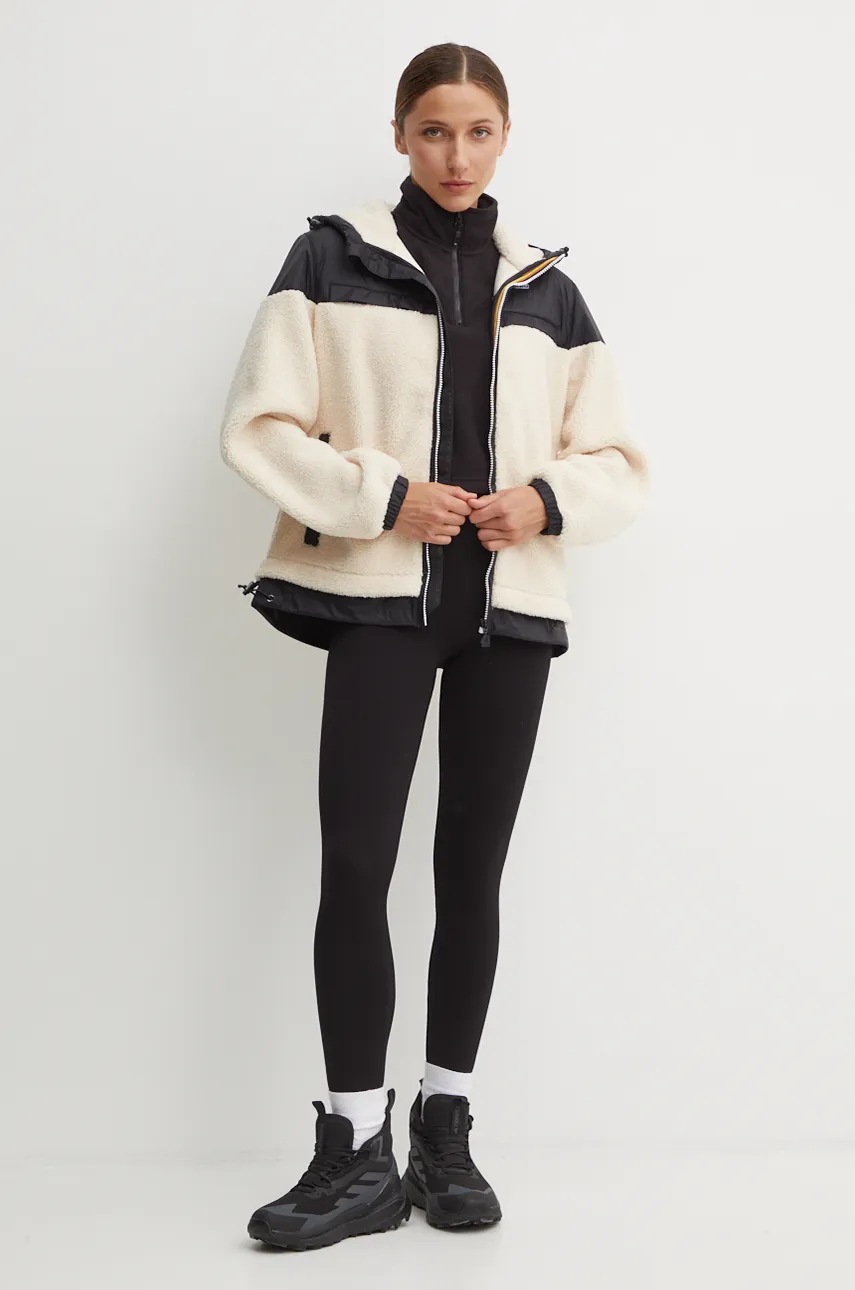 Μπουφάν K-Way χρώμα: μπεζ, K71341W φωτογραφία