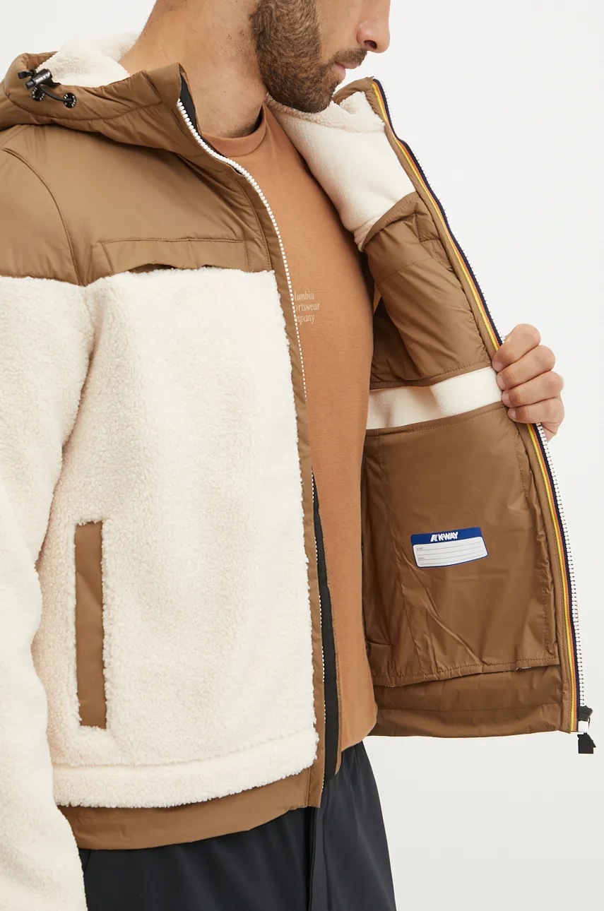 Μπουφάν K-Way χρώμα: μπεζ, K71341W φωτογραφία