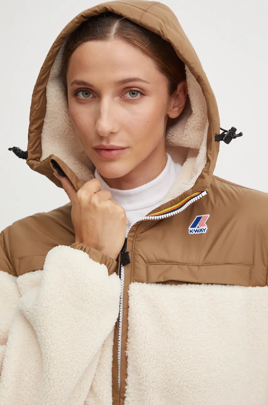 Μπουφάν K-Way χρώμα: μπεζ, K71341W φωτογραφία