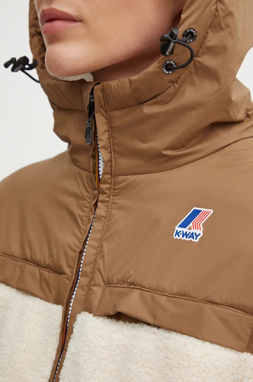 Μπουφάν K-Way χρώμα: μπεζ, K71341W φωτογραφία