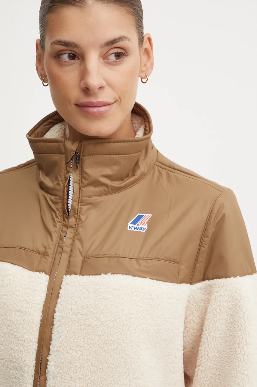 Μπουφάν K-Way χρώμα: μπεζ, K71342W φωτογραφία