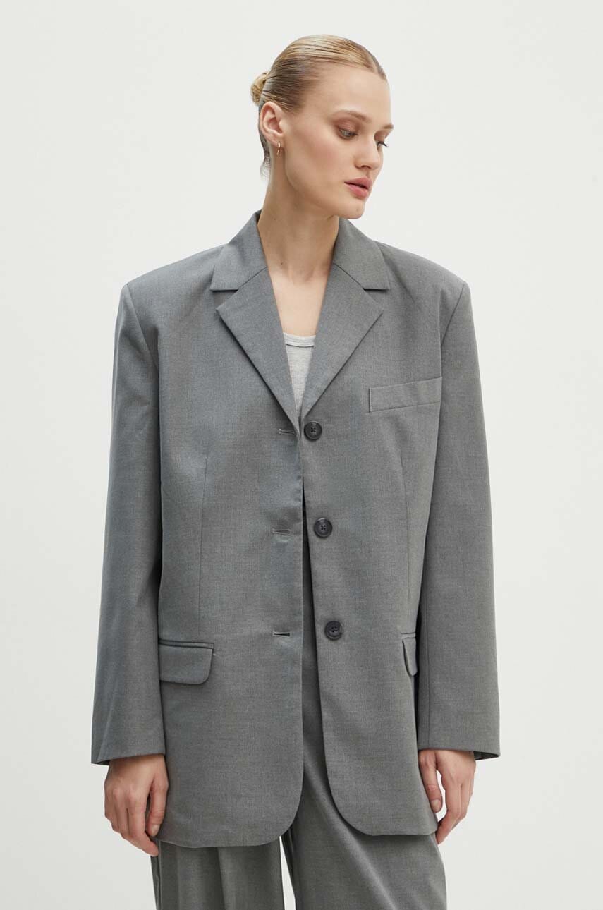 2NDDAY sacou 2ND Harry - Classic Tailoring culoarea gri, un singur rand de nasturi, neted, 2244115169