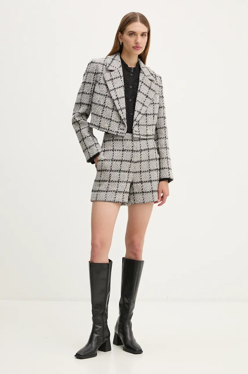 Пиджак Bruuns Bazaar DoxaBBNanyas short blazer цвет серый двубортный узор BBW4175 Пиджак Bruuns Bazaar DoxaBBNanyas short blazer цвет серый двубортный узор BBW4175