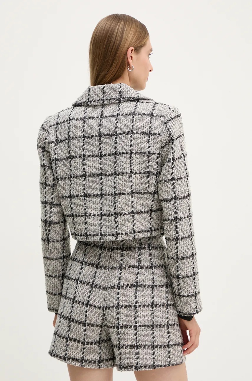 Bruuns Bazaar zakó DoxaBBNanyas short blazer szürke, mintás, kétsoros gombolású, BBW4175 termék 2. képe