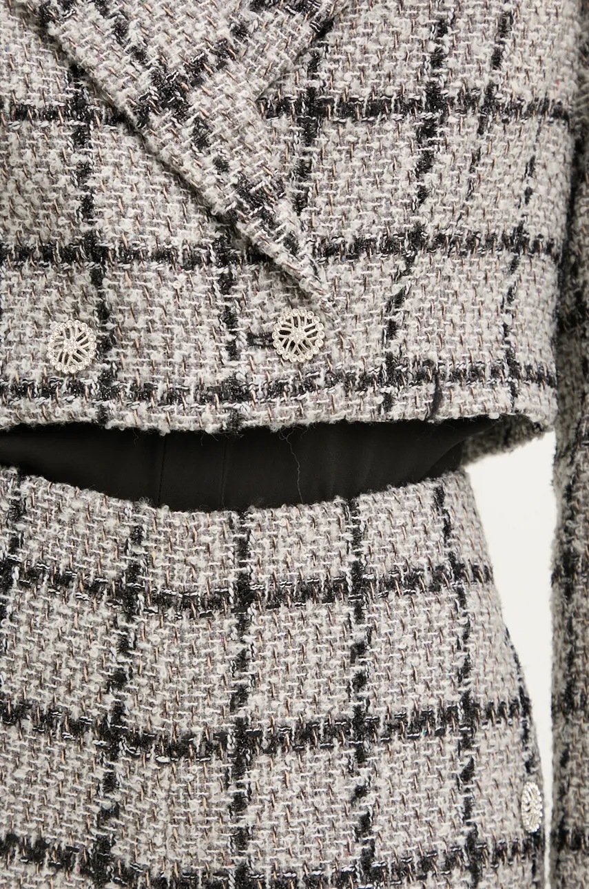 Σακάκι Bruuns Bazaar DoxaBBNanyas short blazer χρώμα: γκρι, BBW4175 φωτογραφία