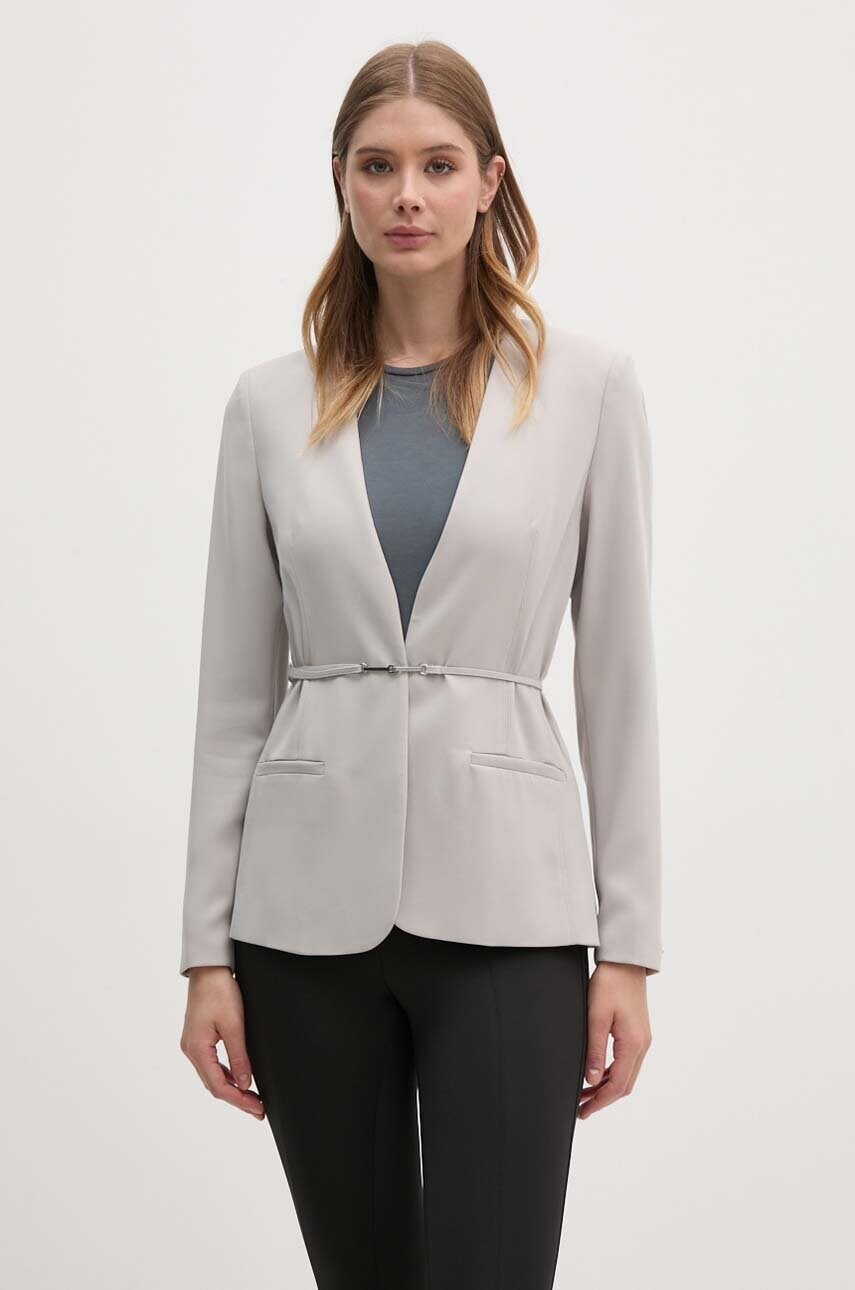 Levně Sako Calvin Klein béžová barva, bez zapínání, K20K207154