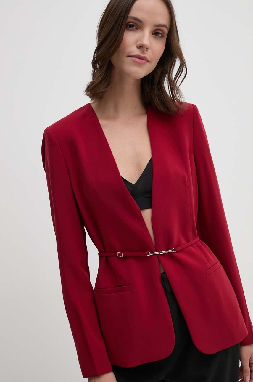 

Сако Calvin Klein в бордо без закопчаване с изчистен дизайн K20K207154