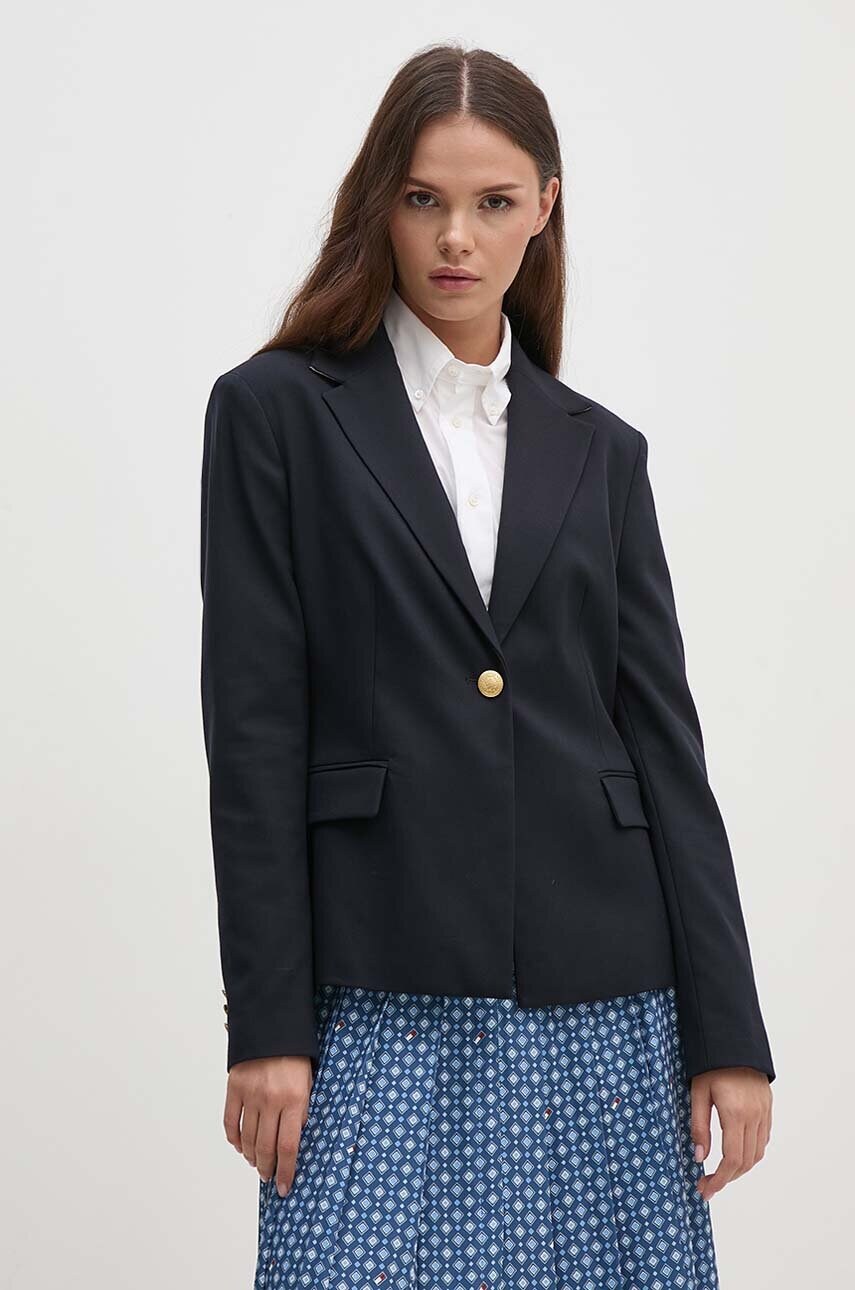 Levně Sako Tommy Hilfiger tmavomodrá barva, WW0WW42246