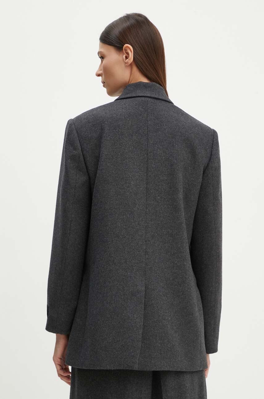 Iceberg blézer gyapjú keverékből szürke, sima, kétsoros gombolású, L011 3068 termék 2. képe