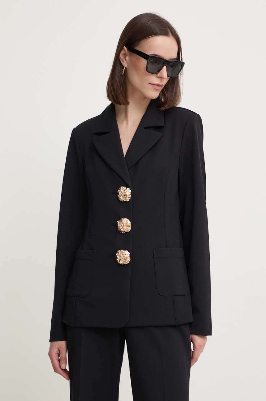 Joseph Ribkoff sacou culoarea negru, un singur rand de nasturi, neted, 243160 Joseph Ribkoff sacou culoarea negru, un singur rand de nasturi, neted, 243160