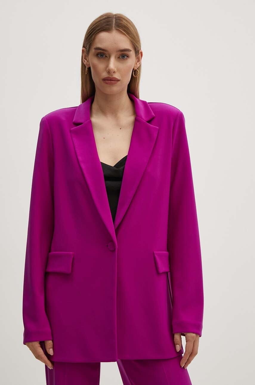 Joseph Ribkoff sacou culoarea violet, un singur rand de nasturi, neted, 231064F24