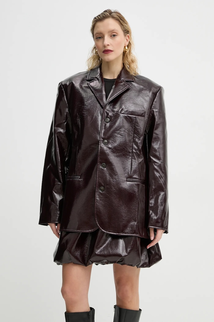 Herskind sacou Maison culoarea bordo, un singur rand de nasturi, uni, 5315149