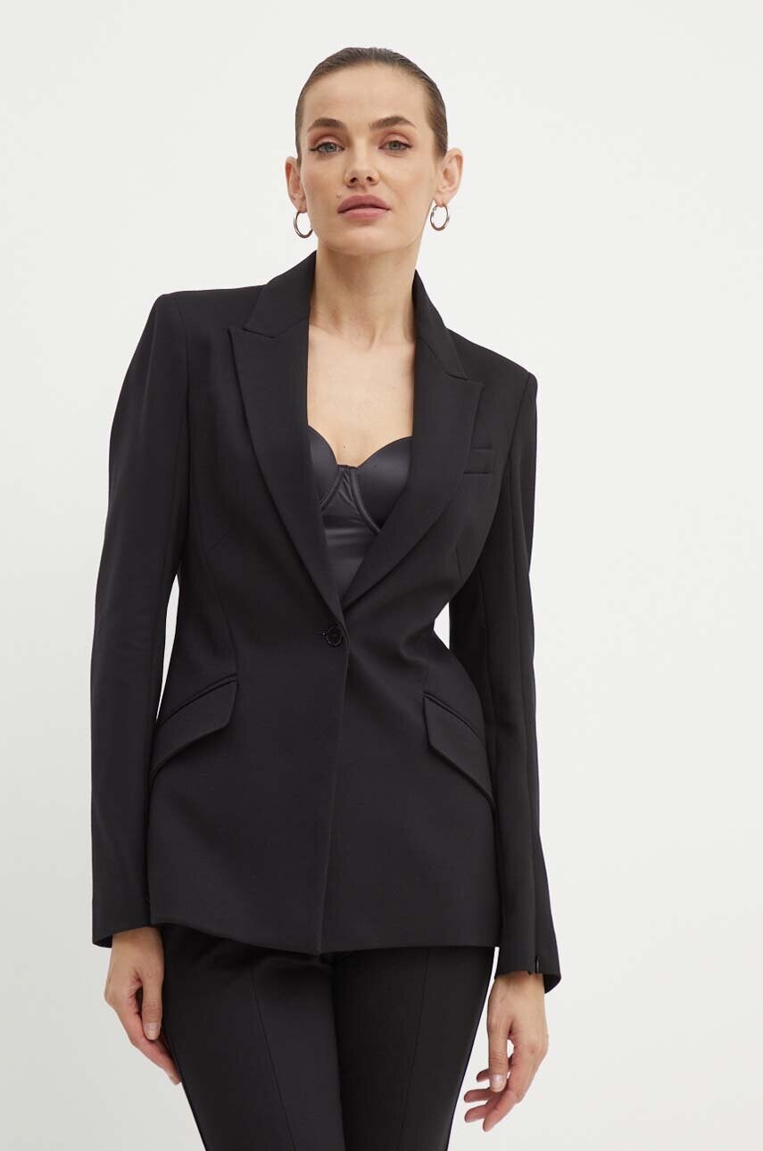 

Сако Karl Lagerfeld в черно с едно копче с изчистен дизайн 245W1402, Черен