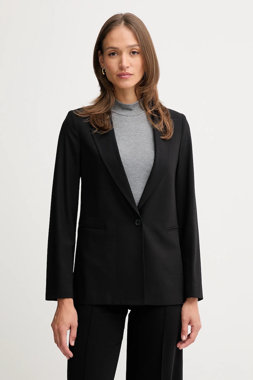 United Colors of Benetton sacou culoarea gri, un singur rând de nasturi, uni, 2962DW00H