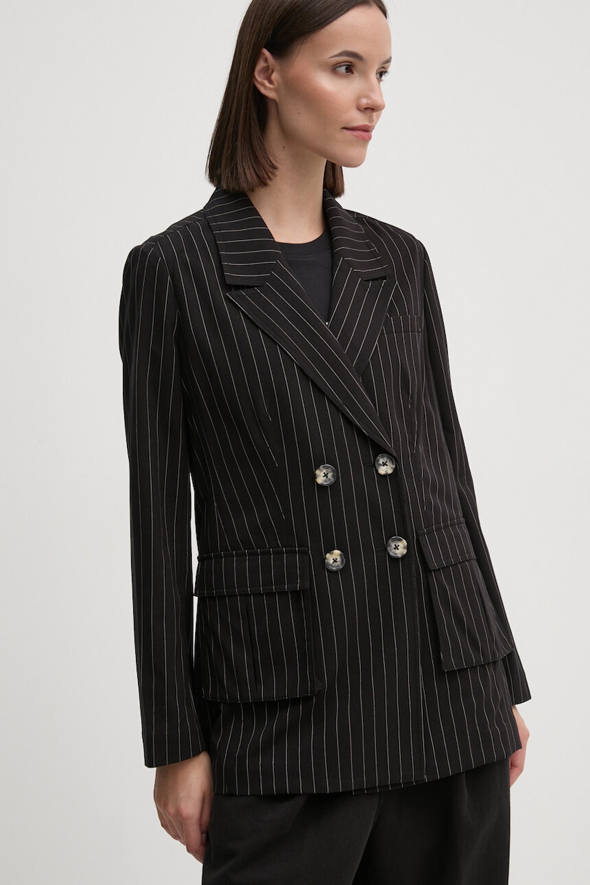 Dkny sacou culoarea negru, cu doua randuri de nasturi, modelator, D2G4A213 Dkny sacou culoarea negru, cu doua randuri de nasturi, modelator, D2G4A213