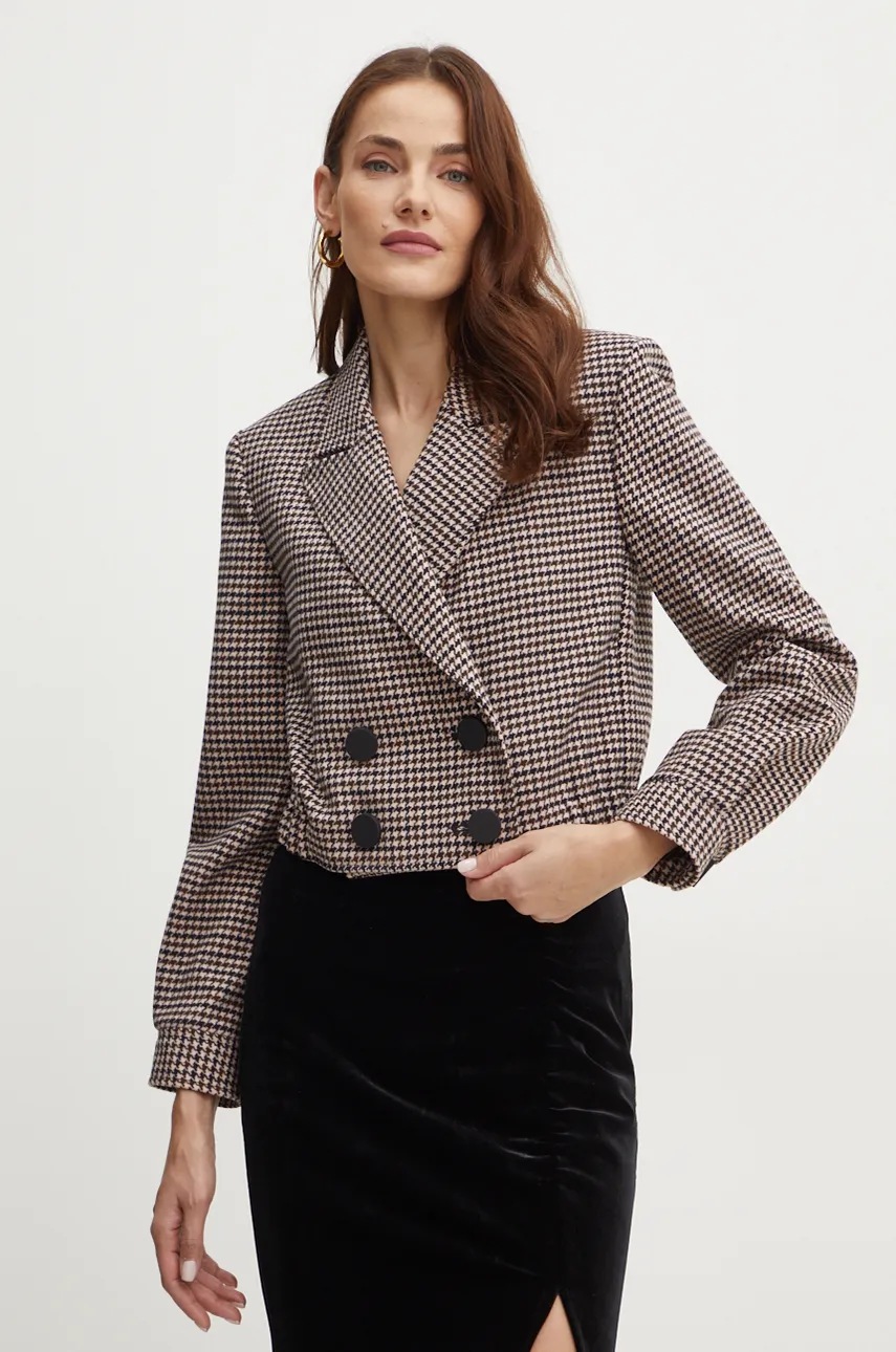 

Сако Armani Exchange в бежово с двуредно закопчаване с десен 6DYG16 YN2XZ, Бежов