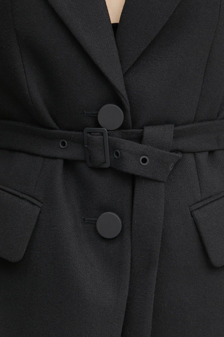 Піджак з домішкою вовни Armani Exchange колір чорний однобортний візерунок 6DYG18 YN1XZ 