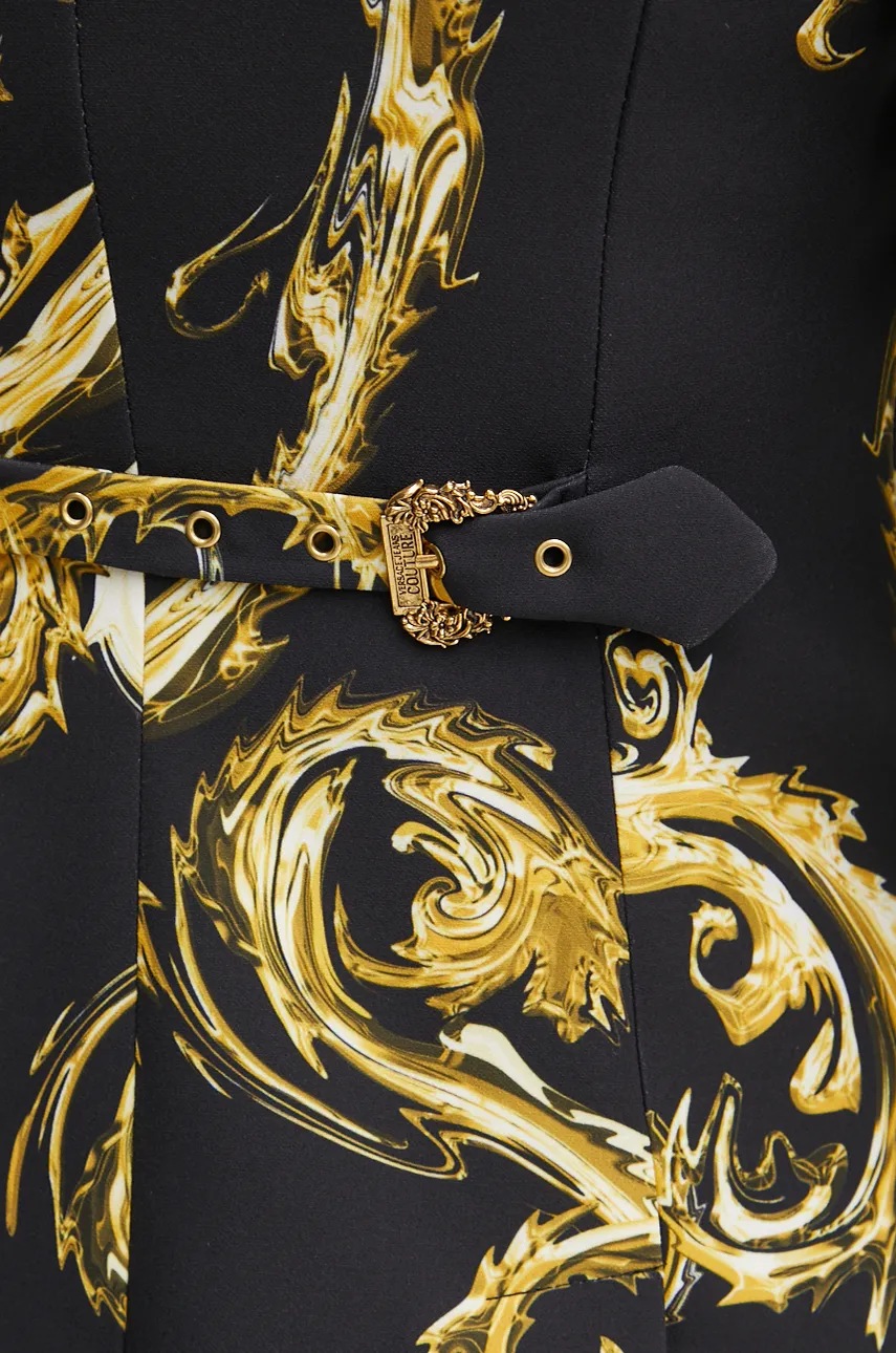 Піджак Versace Jeans Couture колір чорний однобортний візерунок 77HAQ702 NS515 