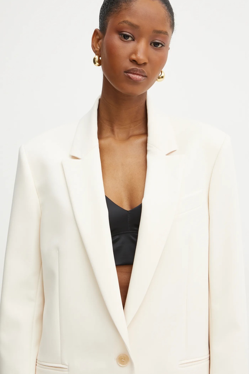 Піджак Patrizia Pepe колір бежевий oversize однотонний 2S1503 A481 