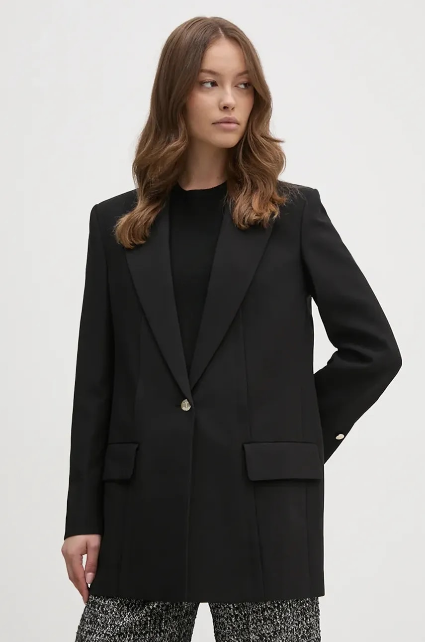 Joop! sacou culoarea negru, un singur rand de nasturi, neted, 30043059 Joop! sacou culoarea negru, un singur rand de nasturi, neted, 30043059