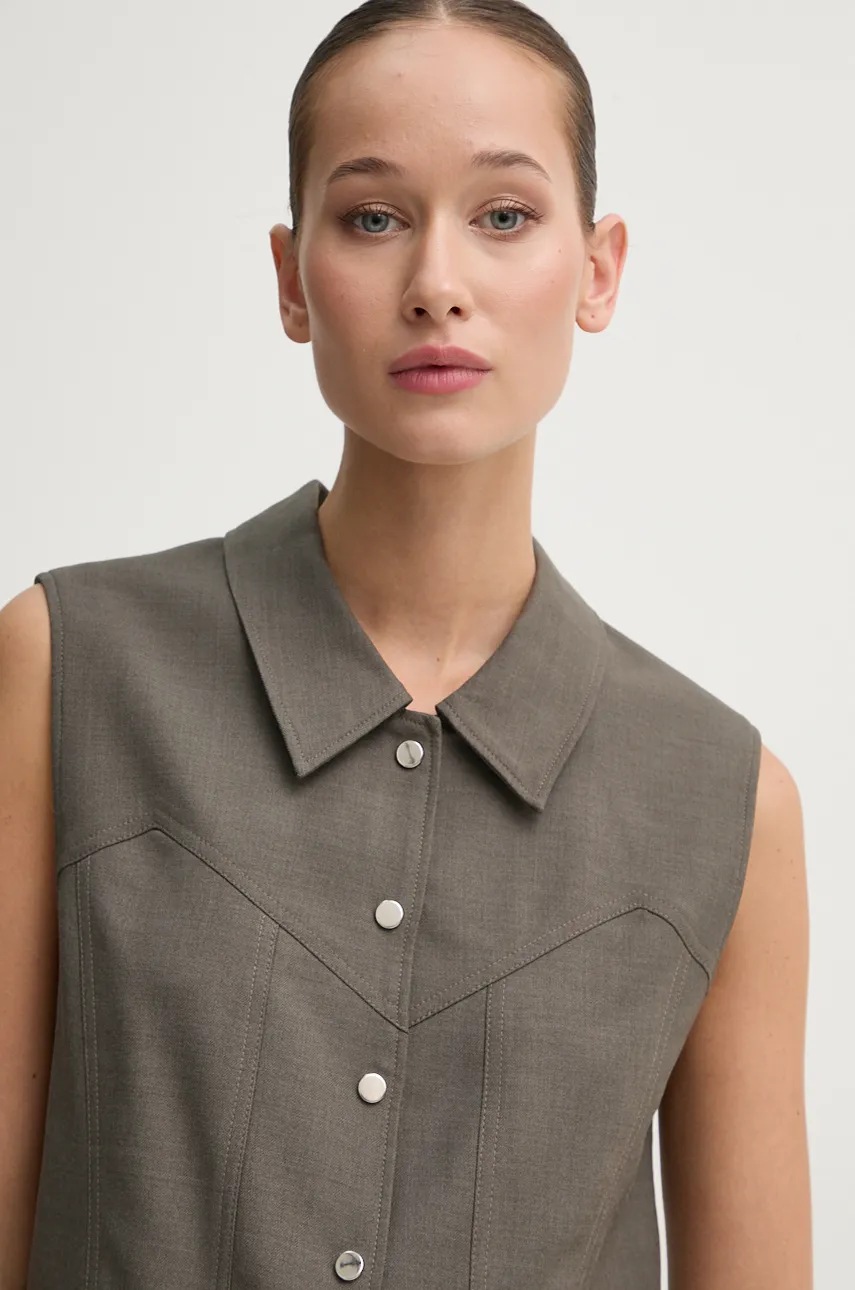 Γιλέκο από μείγμα μαλλιού IRO χρώμα: γκρι, WM16OLISSA φωτογραφία