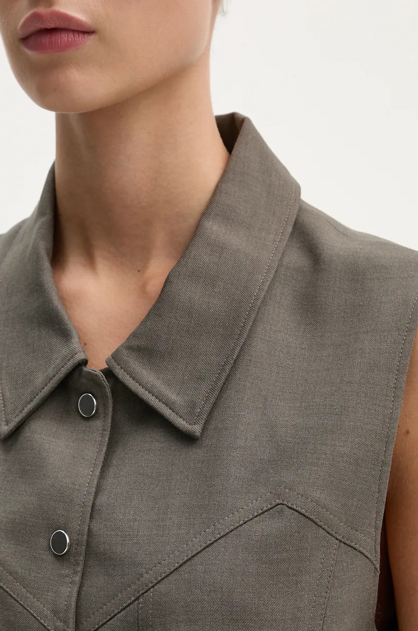 Γιλέκο από μείγμα μαλλιού IRO χρώμα: γκρι, WM16OLISSA φωτογραφία