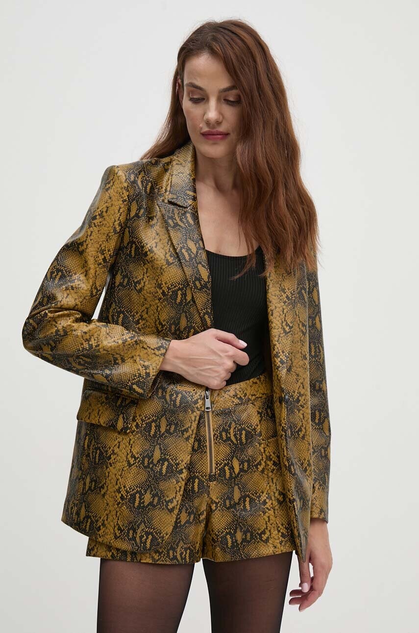 Sisley sacou culoarea galben, un singur rand de nasturi, modelator, 2S6VLW029