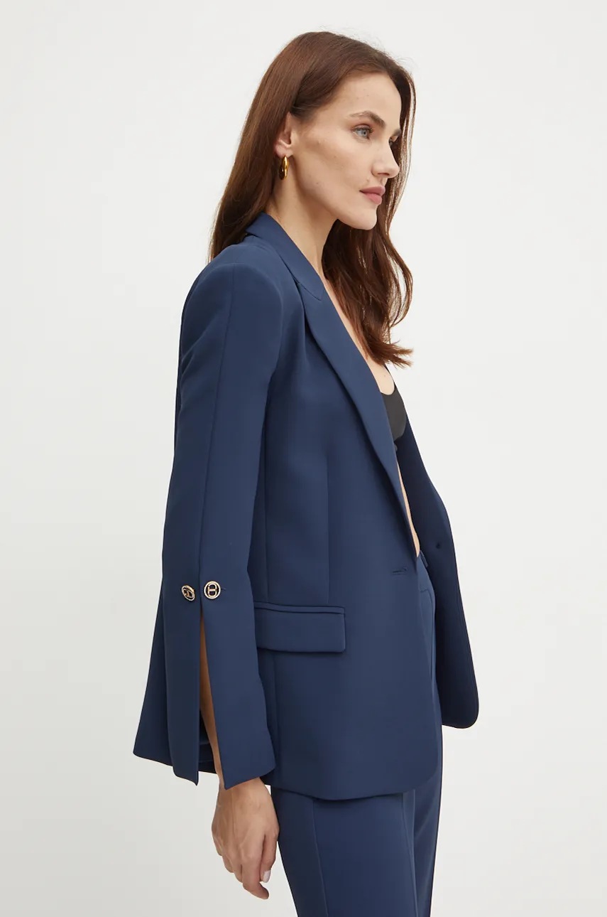 

Сако Twinset в тъмносиньо с едно копче с изчистен дизайн 242TP2350, Тъмносин