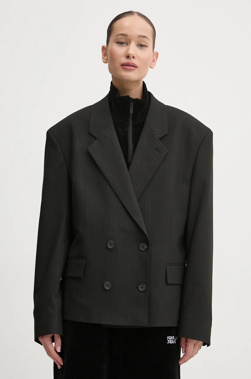 HUGO sacou culoarea negru, oversize, modelator, 50525959