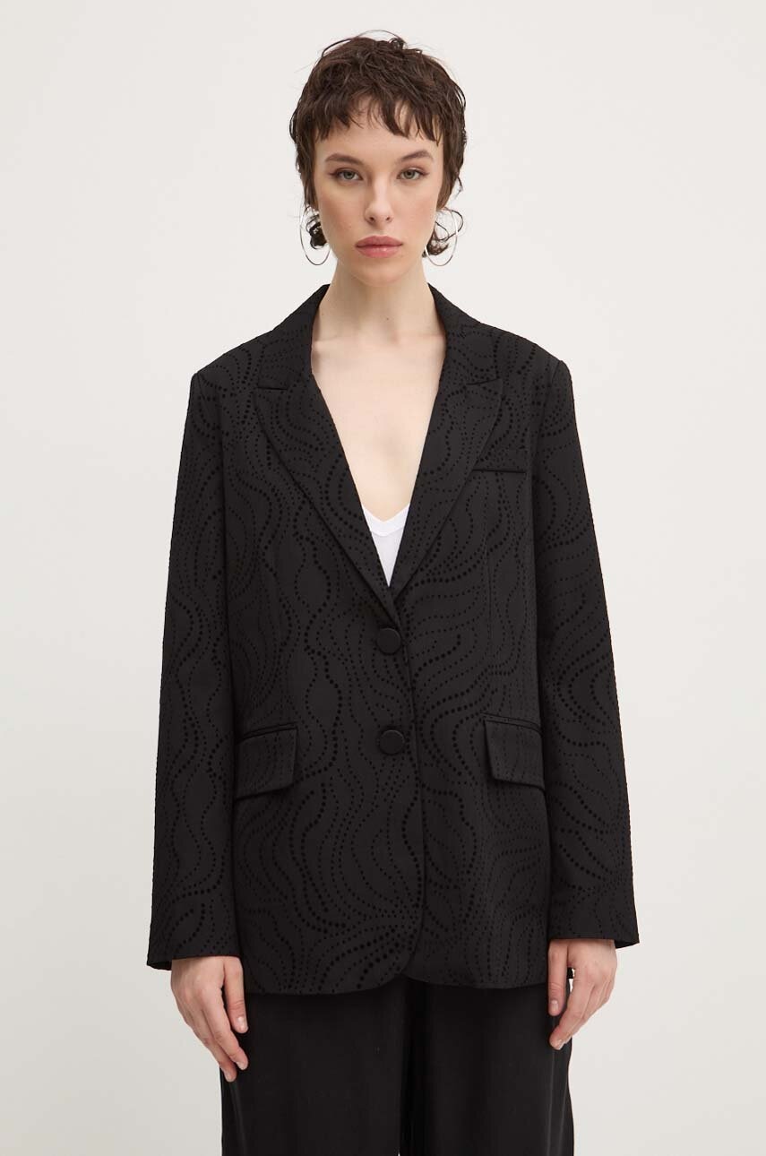 Desigual sacou HAMBURGO culoarea negru, un singur rand de nasturi, modelator, 24WWEW75