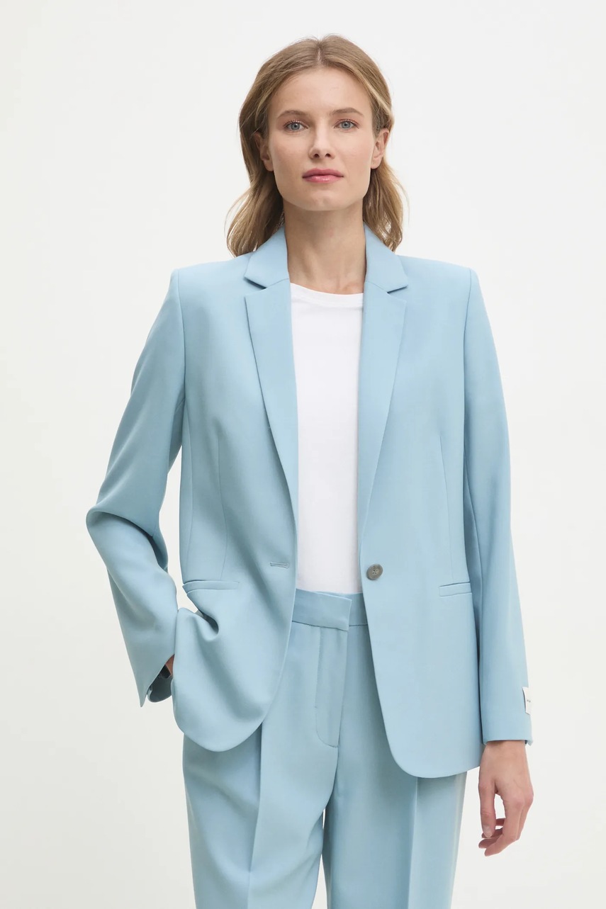 Піджак з домішкою вовни Calvin Klein однобортний однотонний K20K207632 