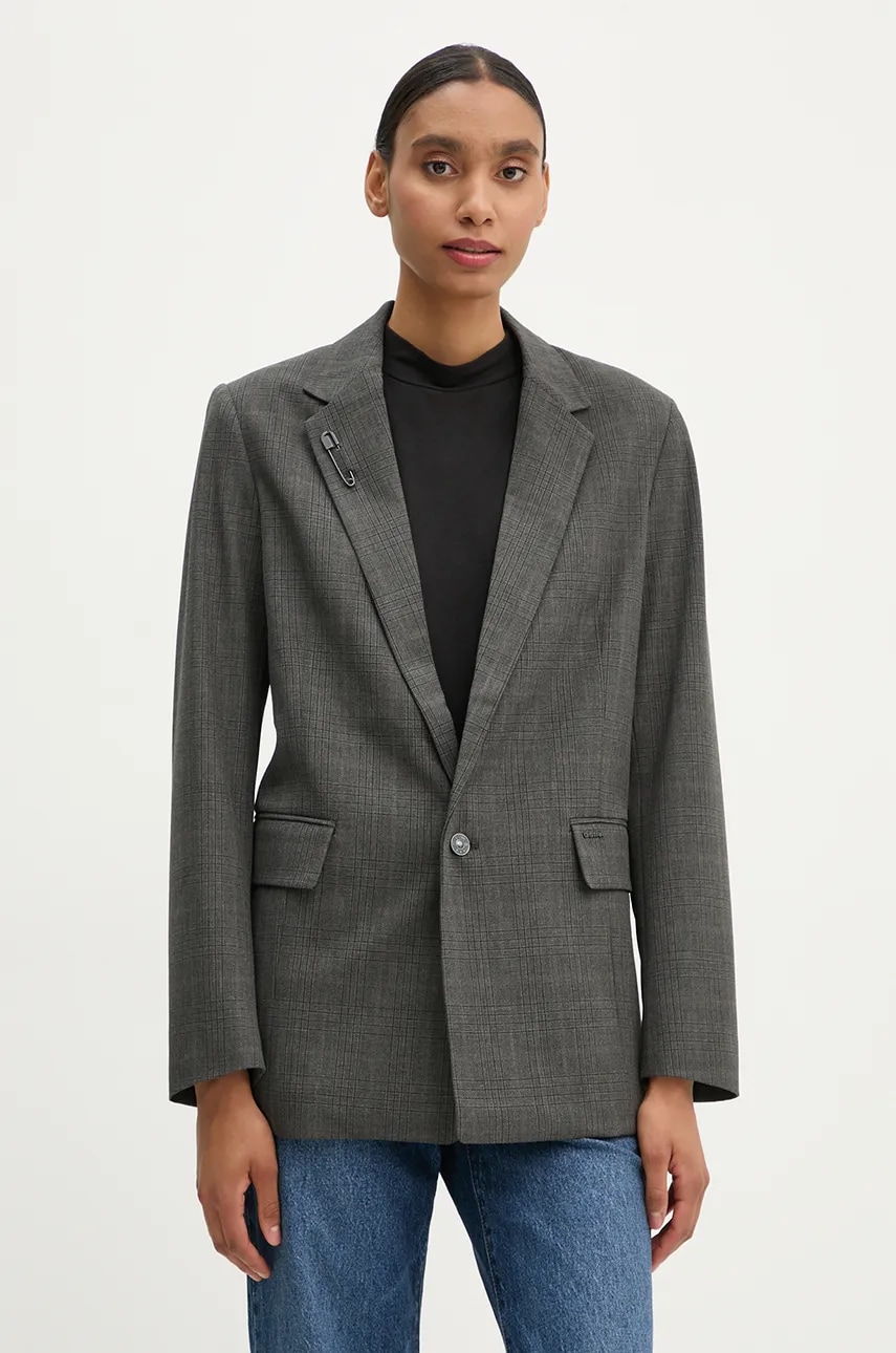 G-Star Raw sacou culoarea gri, un singur rand de nasturi, modelator, D25209-D717 G-Star Raw sacou culoarea gri, un singur rand de nasturi, modelator, D25209-D717