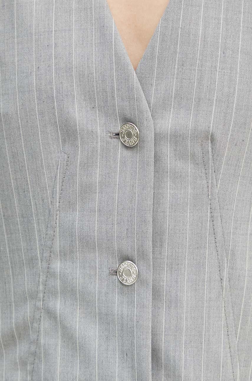 Γιλέκο από μείγμα μαλλιού Moschino Jeans χρώμα: γκρι, A1001 8725 φωτογραφία