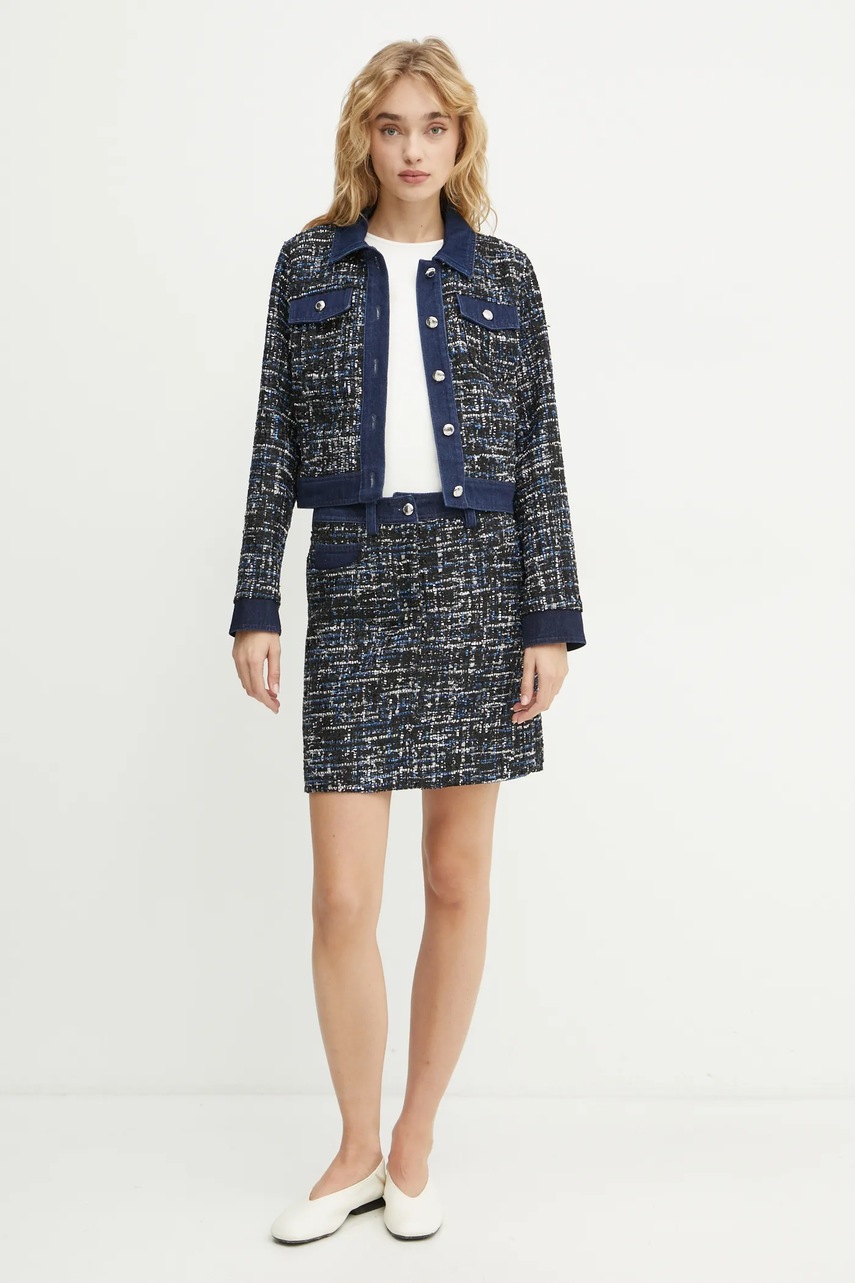 Пиджак с примесью шерсти Morgan VCLAR цвет синий однобортный узор VCLAR Пиджак с примесью шерсти Morgan VCLAR цвет синий однобортный узор VCLAR