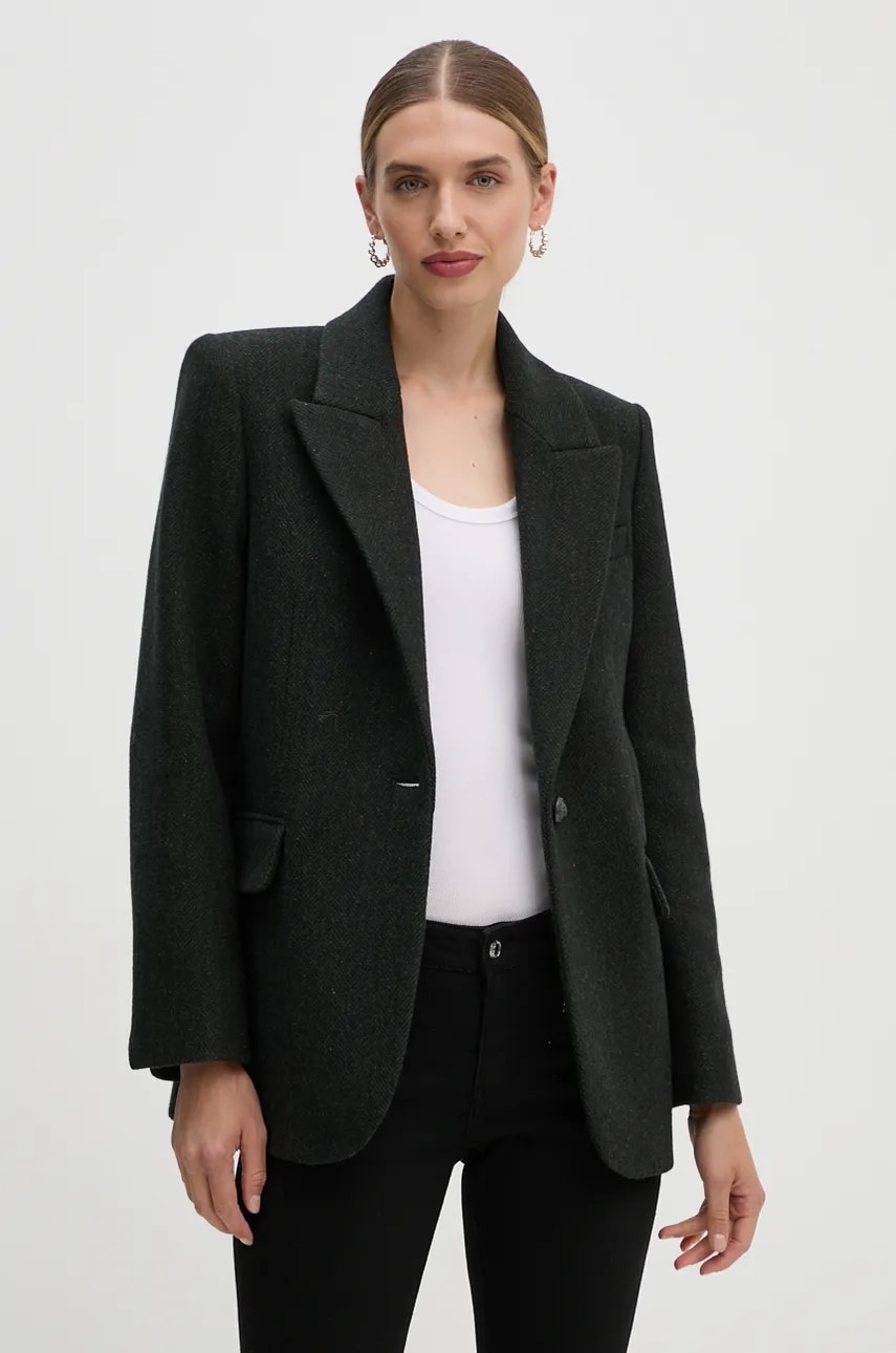 ZADIG&VOLTAIRE sacou culoarea verde, un singur rand de nasturi, melanj, WWBL00874 ZADIG&VOLTAIRE sacou culoarea verde, un singur rand de nasturi, melanj, WWBL00874
