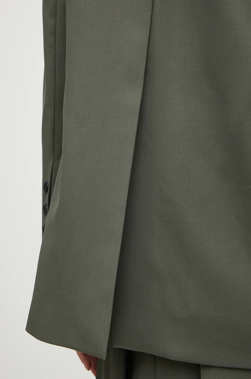 Μάλλινο σακάκι Patou χρώμα: πράσινο, JA0020103 φωτογραφία