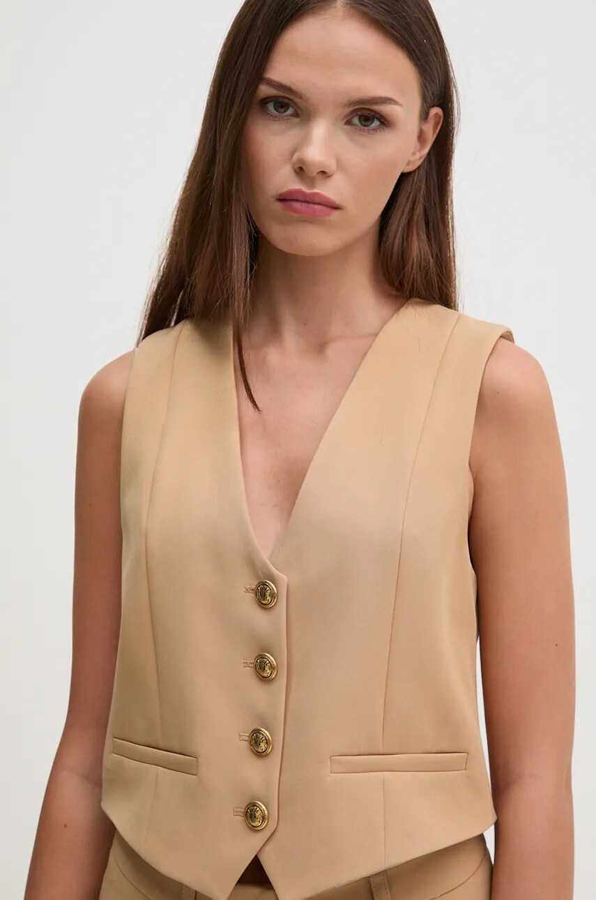 Gaudi vesta culoarea bej, un singur rand de nasturi, 421FD35019
