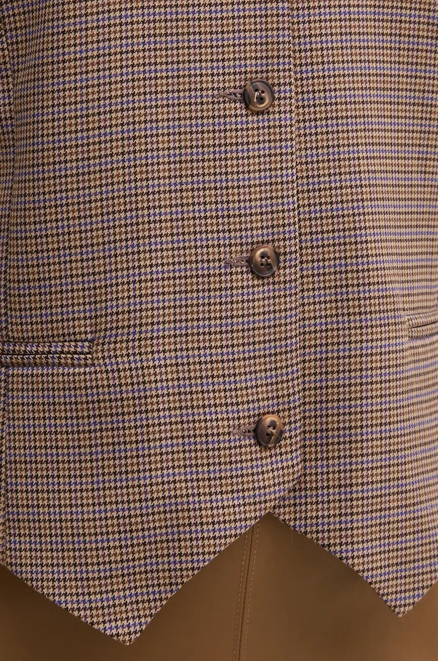 Γιλέκο από μείγμα μαλλιού La Petite Française PFGRATIFIANT χρώμα: μπεζ, PFGRATIFIANT φωτογραφία