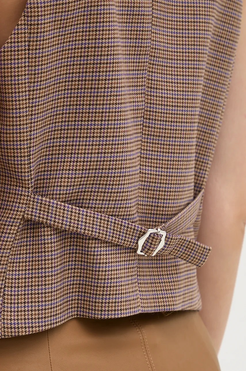 Γιλέκο από μείγμα μαλλιού La Petite Française PFGRATIFIANT χρώμα: μπεζ, PFGRATIFIANT φωτογραφία