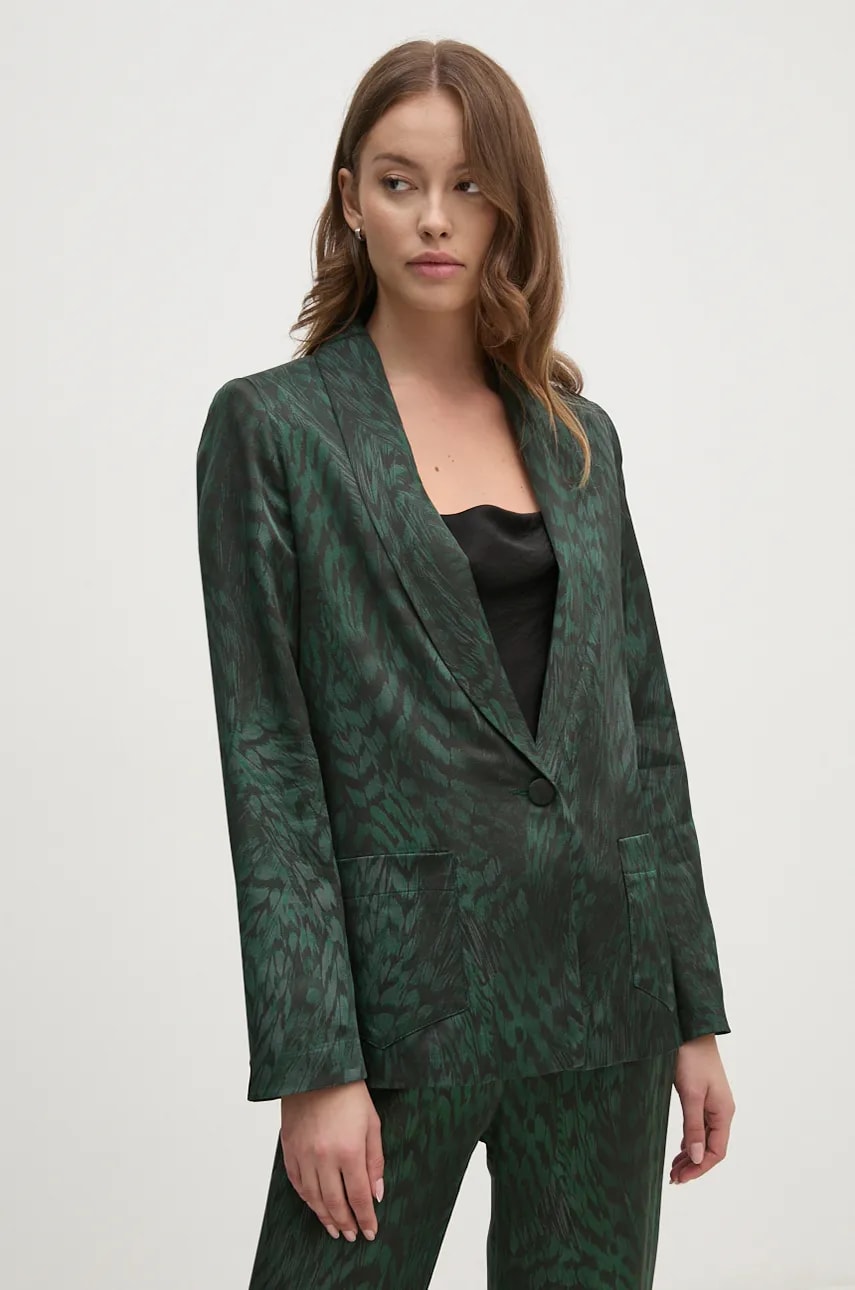 La Petite Française sacou PFVAPOREUSE culoarea verde, un singur rand de nasturi, modelator, PFVAPOREUSE La Petite Française sacou PFVAPOREUSE culoarea verde, un singur rand de nasturi, modelator, PFVAPOREUSE