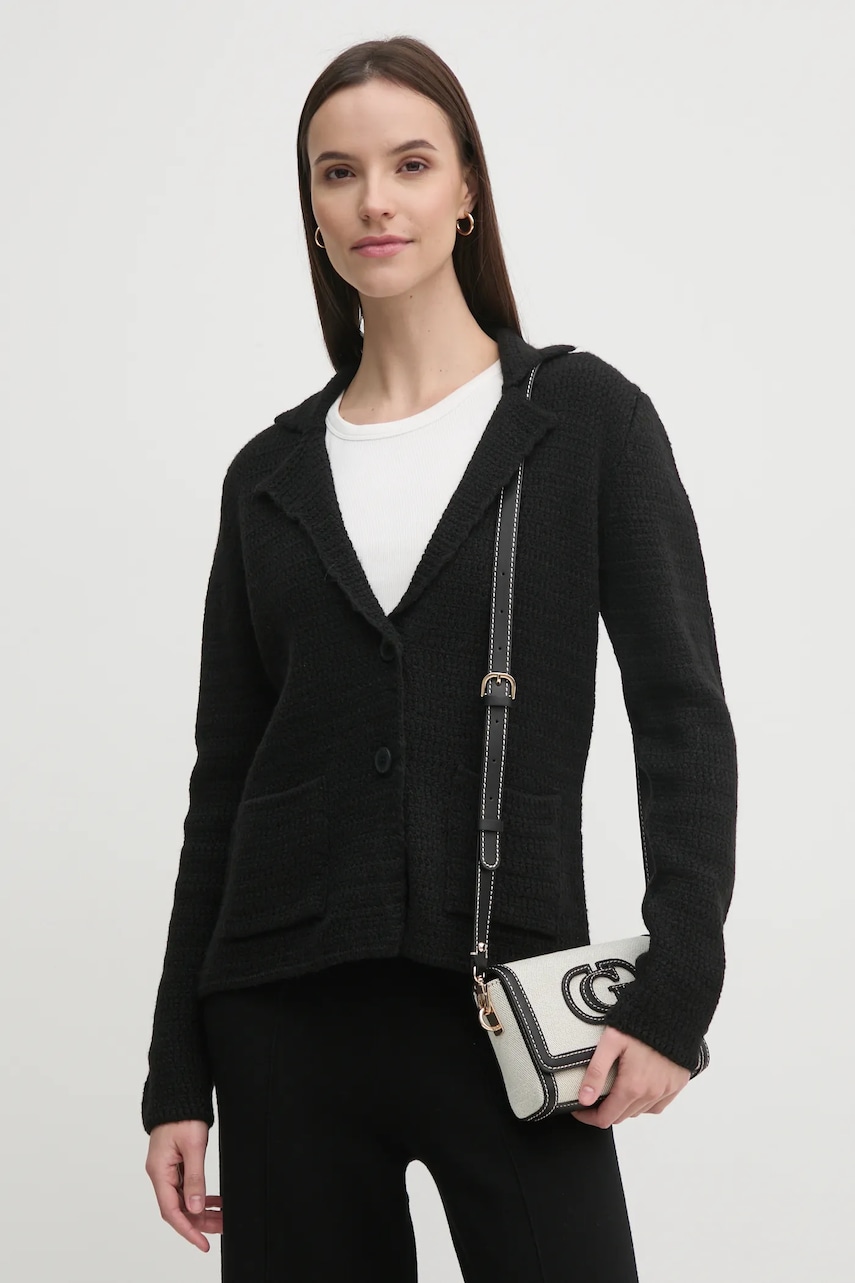 Sisley cardigan din amestec de lana culoarea negru, light, 1176M602D Sisley cardigan din amestec de lana culoarea negru, light, 1176M602D