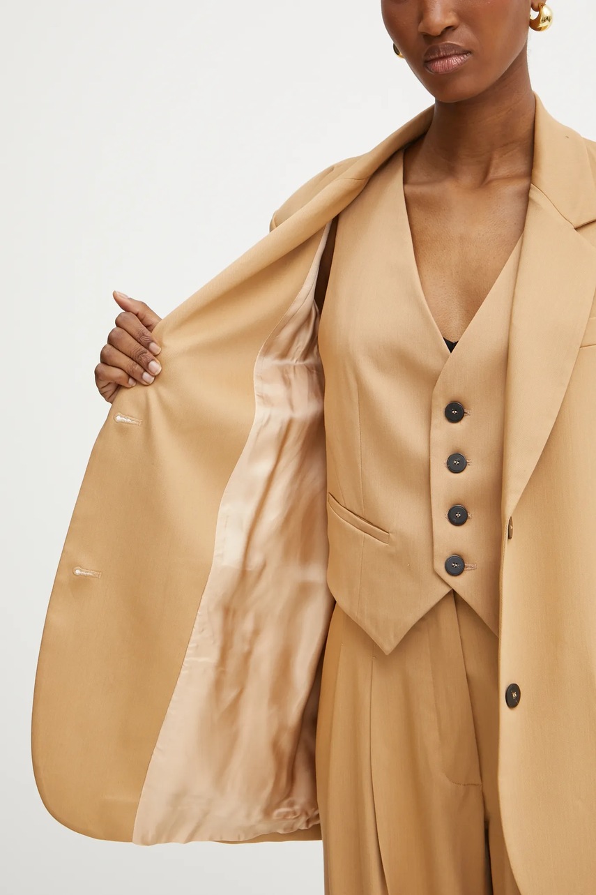 Μπλέιζερ με μίγμα μαλλιού Forte Forte χρώμα: καφέ, 13219_my jacket φωτογραφία