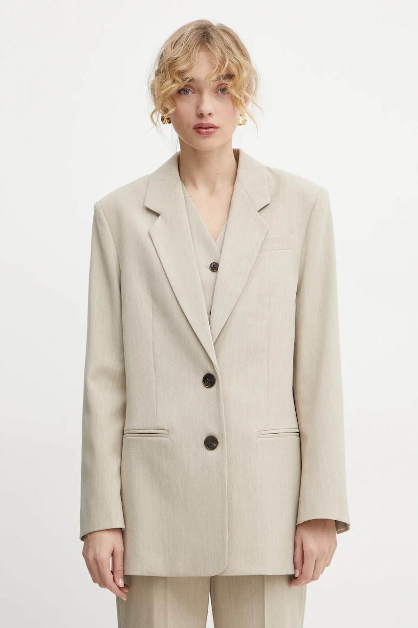 By Malene Birger sacou OPHIE culoarea bej, un singur rand de nasturi, neted, 102383 By Malene Birger sacou OPHIE culoarea bej, un singur rand de nasturi, neted, 102383