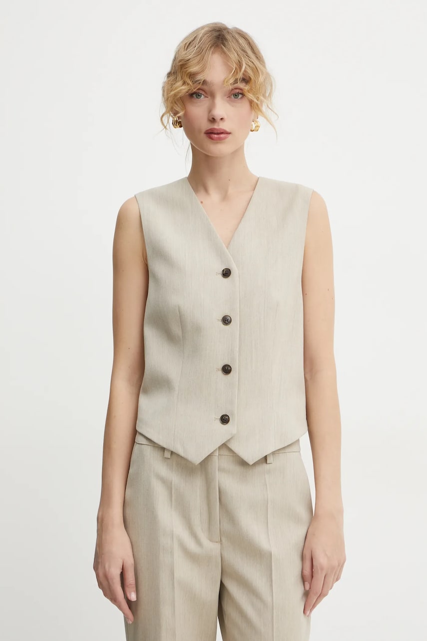By Malene Birger vesta OCCA culoarea bej, un singur rand de nasturi, 103131 By Malene Birger vesta OCCA culoarea bej, un singur rand de nasturi, 103131