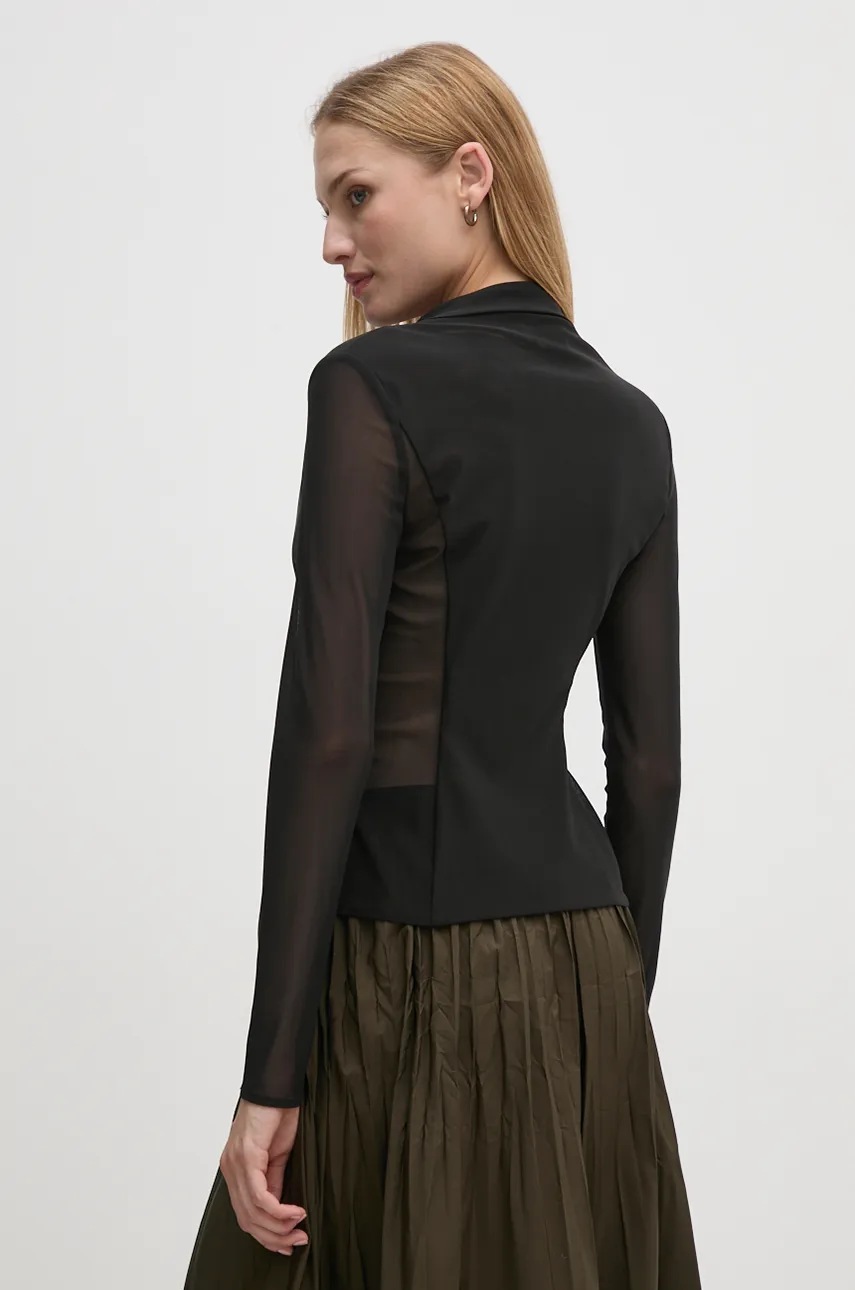 Πουκάμισο Sandro Ferrone χρώμα: μαύρο, SFS23YBEBLETILLA φωτογραφία