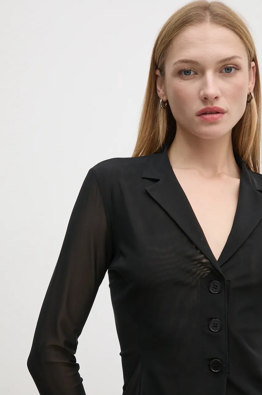 Πουκάμισο Sandro Ferrone χρώμα: μαύρο, SFS23YBEBLETILLA φωτογραφία