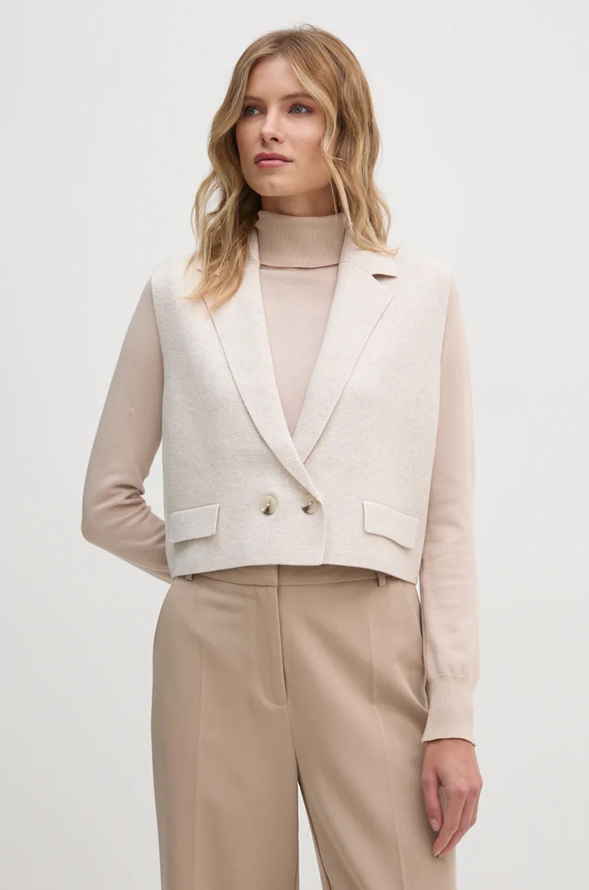 Γιλέκο OUI χρώμα: μπεζ, 89309 φωτογραφία