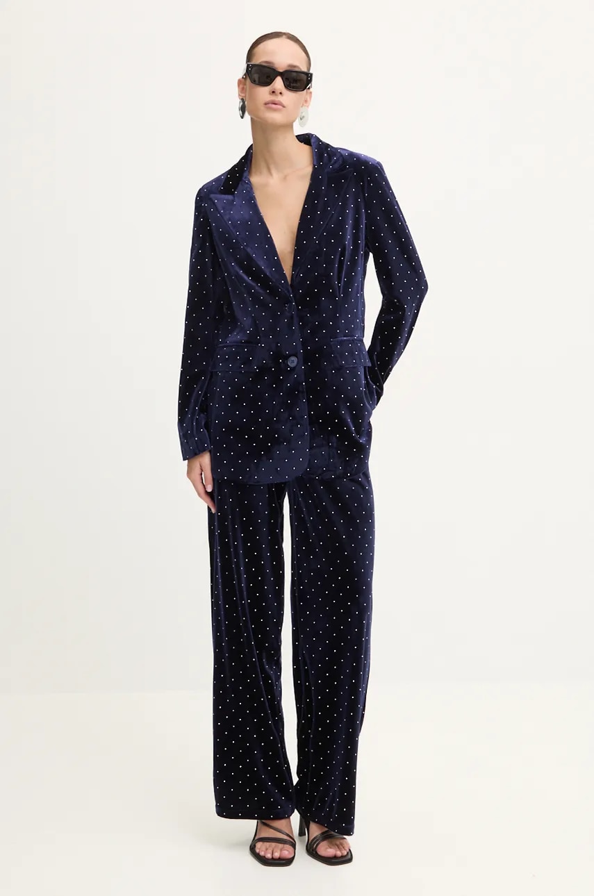 Пиджак Never Fully Dressed Navy Hot Fix Blazer цвет синий однобортный NFDOU395 Пиджак Never Fully Dressed Navy Hot Fix Blazer цвет синий однобортный NFDOU395